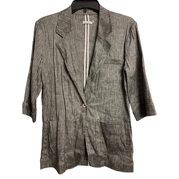 Lark & Wolff Jackets & Blazers - Lark & Wolff Urban Outfitters Grey Linen Blend 3/4 Sleeve Blazer‎ Jacket Medium